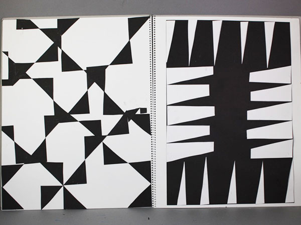 白と黒のコンポジション | デザインを楽しむ工作,造形教室・絵画教室の